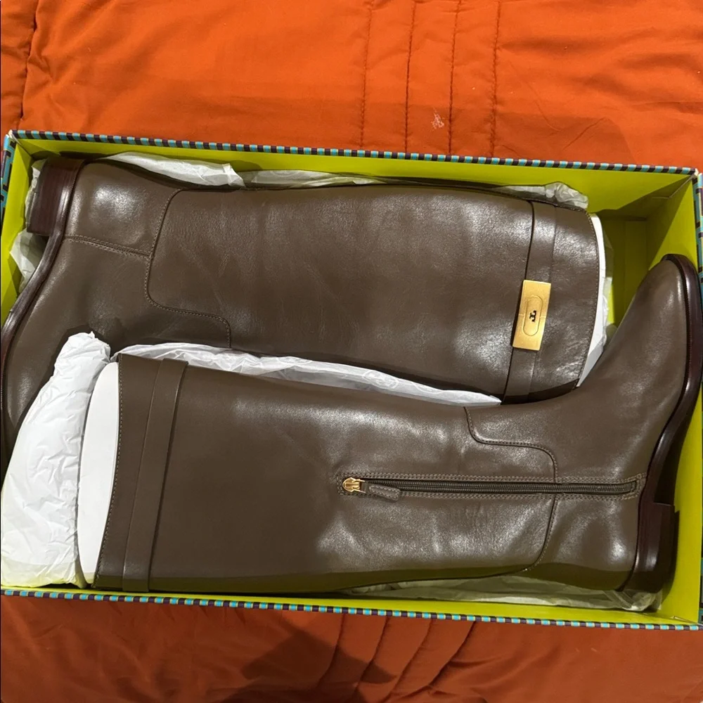 Tory Burch T Hardware Riding Boot Size 8.5